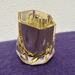 Zaha Hadid Design Shimmer Glass Votive Candle Holder Gold Crystal Modern Decor